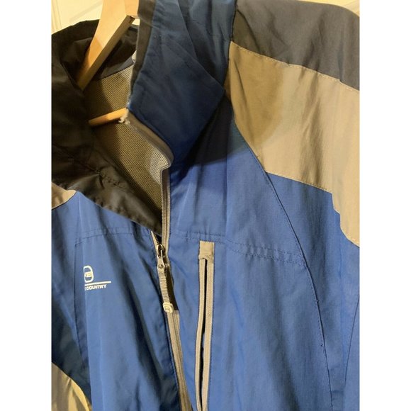 Free Country Men’s Sz L blue Gray White windbreaker‎ jacket - Picture 7 of 9